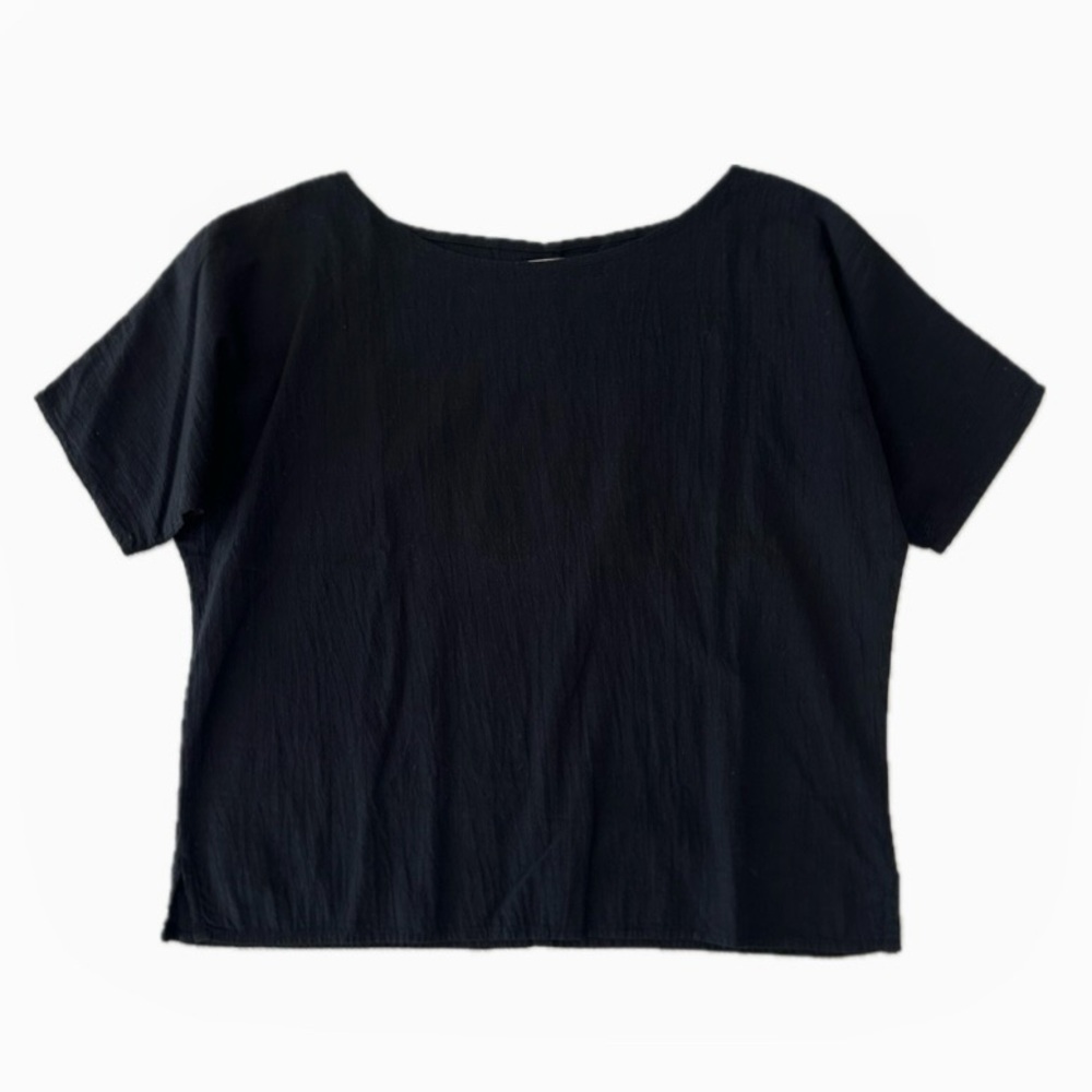 Me&Arrow Black Slub Sleeve Tee